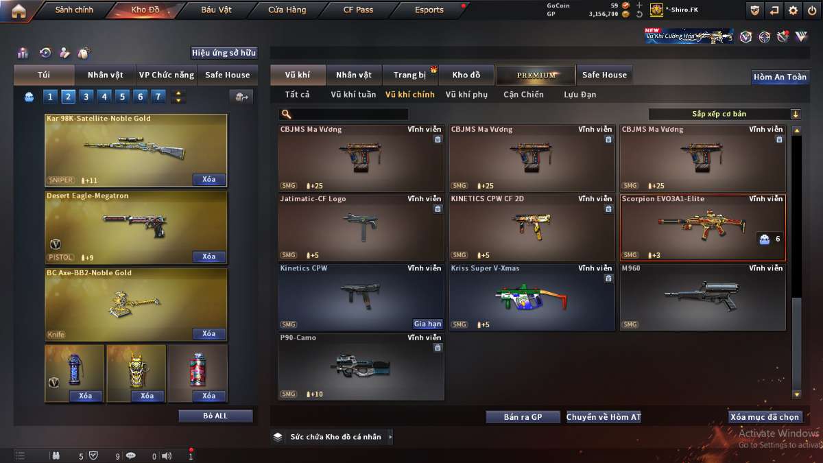 shop acc cf uy tin gia re